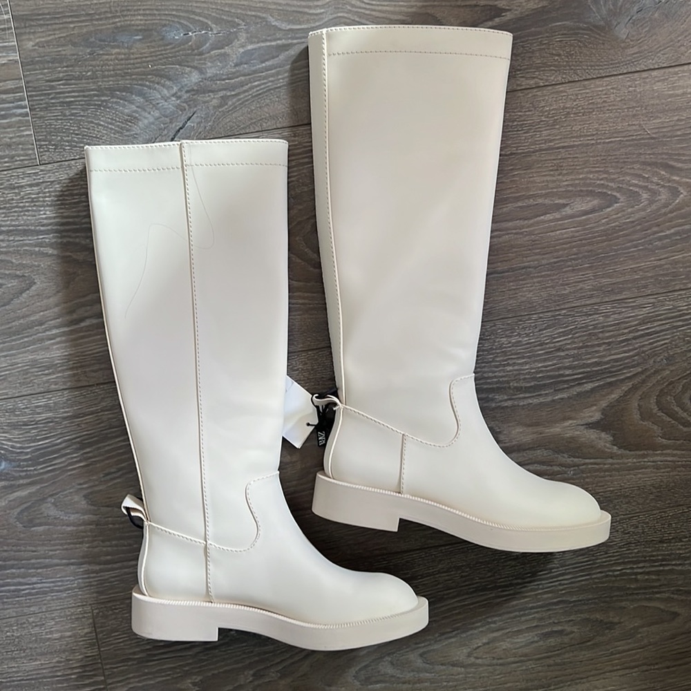 Zara Knee High Rubberized Boots